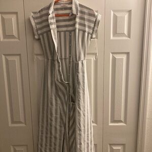 Calvin Klein Gray Striped Dress